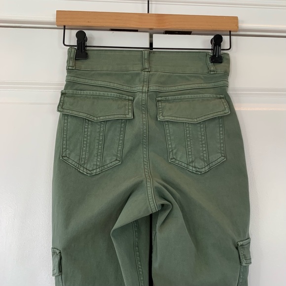 Spanx Pants Green Twill Cargo Legging Skinny Tummy Control Stretch Crop Size XS - Picture 8 of 11